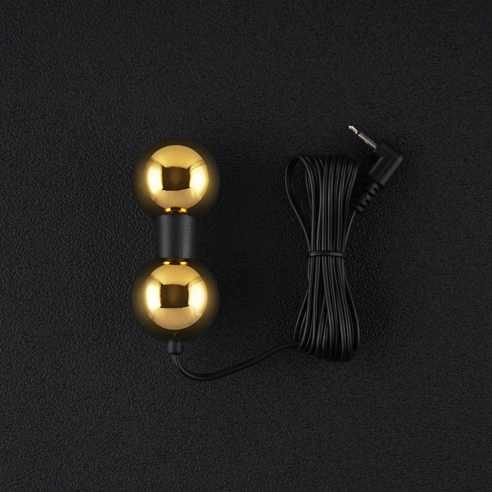 DGlab 鏡面金色雙球蛋塞 電刺激電極